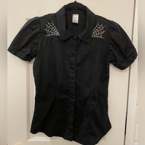 Spiderweb Button Up Blouse